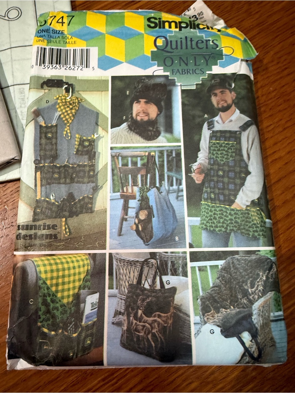 Simplicity 5747 Quilters Only Men’s Accessories Pattern New Uncut Factory Folded